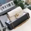 gg Marmont Matelass¨¦ Super Mini Bag Dusty White Chevron For Women 6.2in/16.5cm gg 476433 DTDCT 9022