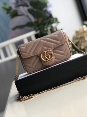 gg Marmont Matelass¨¦ Super Mini Bag Beige Matelass¨¦ Chevron For Women 6.2in/16.5cm gg