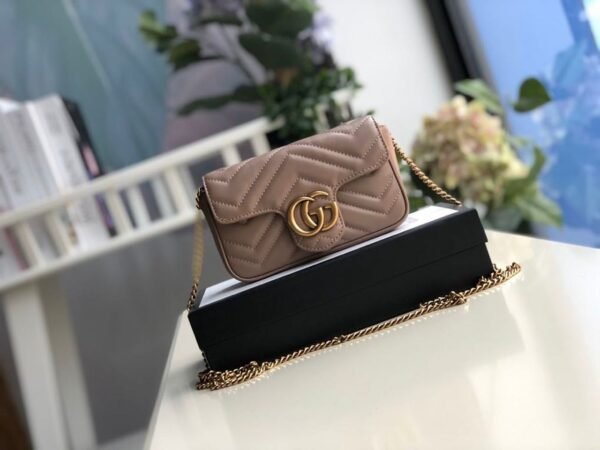 gg Marmont Matelass¨¦ Super Mini Bag Beige Matelass¨¦ Chevron For Women 6.2in/16.5cm gg