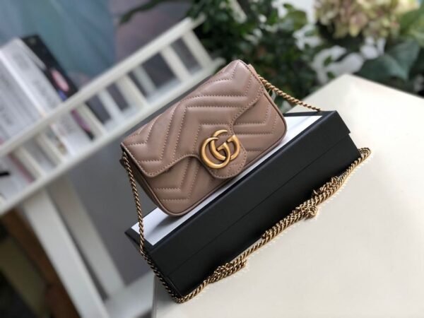 gg Marmont Matelass¨¦ Super Mini Bag Beige Matelass¨¦ Chevron For Women 6.2in/16.5cm gg