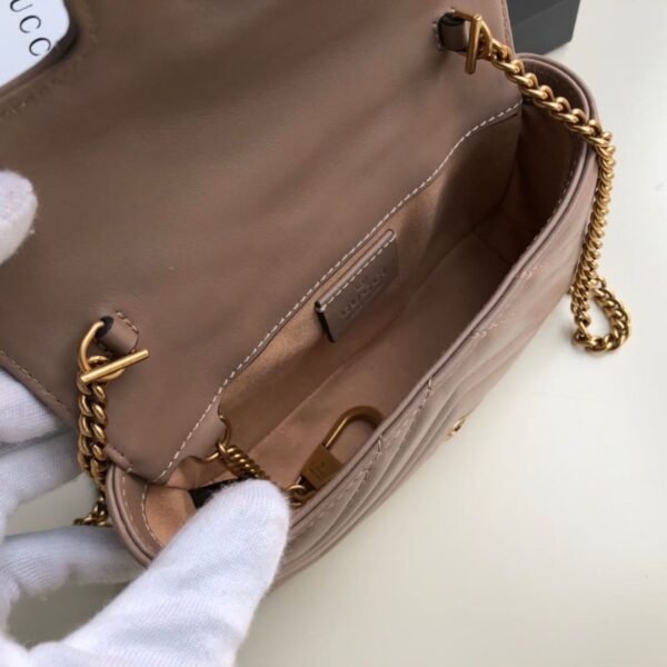 gg Marmont Matelass¨¦ Super Mini Bag Beige Matelass¨¦ Chevron For Women 6.2in/16.5cm gg