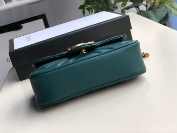 gg Marmont Matelass¨¦ Super Mini Bag Green Matelass¨¦ Chevron For Women 6.2in/16.5cm gg