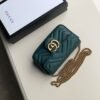 gg Marmont Matelass¨¦ Super Mini Bag Green Matelass¨¦ Chevron For Women 6.2in/16.5cm gg