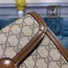 gg Horsebit 1955 Shoulder Bag Beige/Ebony gg Supreme Canvas With Brown For Women 9.8in/25cm gg ?602204 92TCG 8563