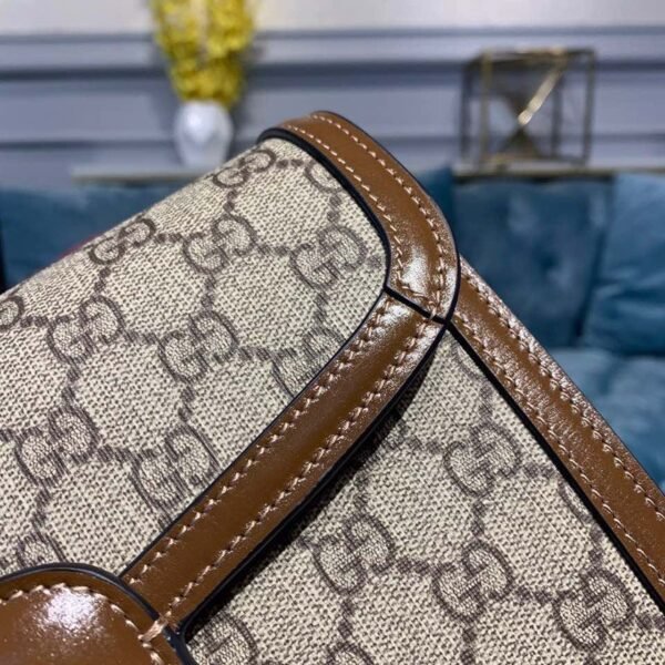 gg Horsebit 1955 Shoulder Bag Beige/Ebony gg Supreme Canvas With Brown For Women 9.8in/25cm gg ?602204 92TCG 8563