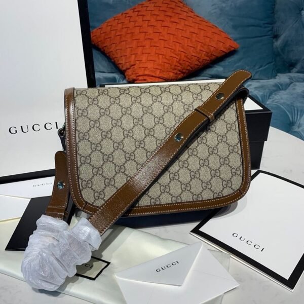 gg Horsebit 1955 Shoulder Bag Beige/Ebony gg Supreme Canvas With Brown For Women 9.8in/25cm gg ?602204 92TCG 8563