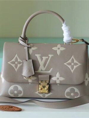 LV Madeleine MM Monogram Empreinte Dove Gray/ Creme Beige For Women,  Shoulder and Crossbody Bags 11.8in/30cm LV M46041