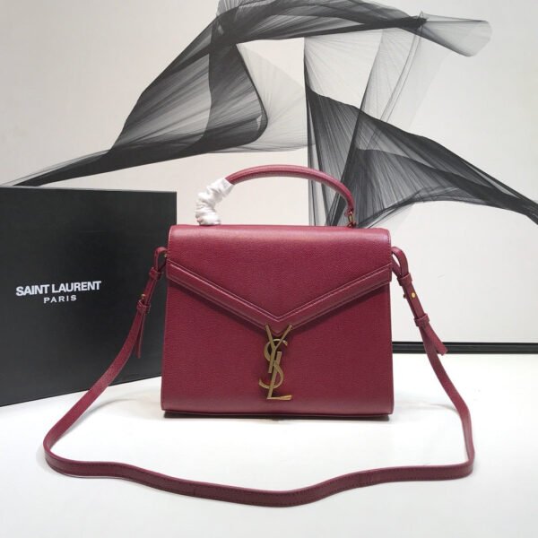YSSL Cassandra Medium Top Handle Bag In Grain Burgundy For Women 9.6in/24.5cm YSL ?578000BOW0W6475