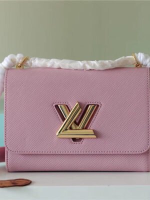 LV Twist MM Epi Guimauve Purple For Women,  Shoulder And Crossbody Bags 9.1in/23cm LV