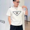 Prada White T-Shirt with Logo Design