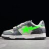 BAPE STA Low-Top Sneakers in Grey and Neon Green