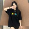 Loewe Black T-Shirt with Multicolored Logo