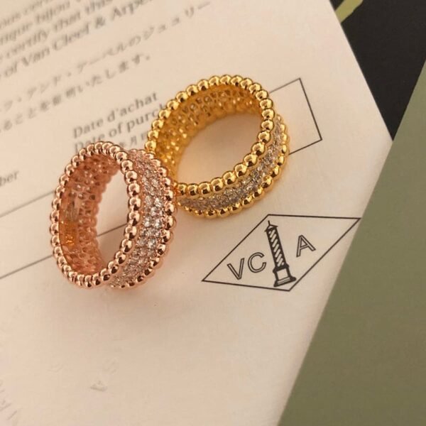 18K Rose Gold Perl¨¦e Diamonds 3 Row Ring