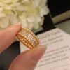 18K Yellow Gold Perl¨¦e Diamonds 3 Row Ring