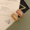 18K Rose Gold Perl¨¦e Diamonds 3 Row Ring