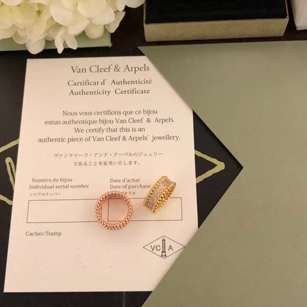 18K Yellow Gold Perl¨¦e Diamonds 3 Row Ring