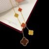 18K Magic Alhambra Six Motifs Carnelian Clover Necklace
