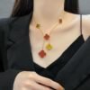 18K Magic Alhambra Six Motifs Carnelian Clover Necklace