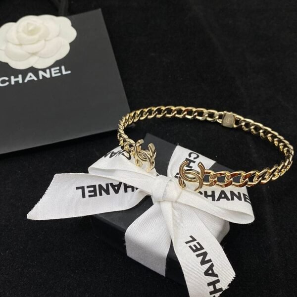 18K Interlocking CC Cuff Logo Choker Necklaces