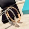 18K T Lock Bangle Half Pav¨¦ Diamonds Bracelet