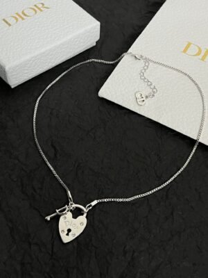 18K CD Heart Key Pendant Necklace