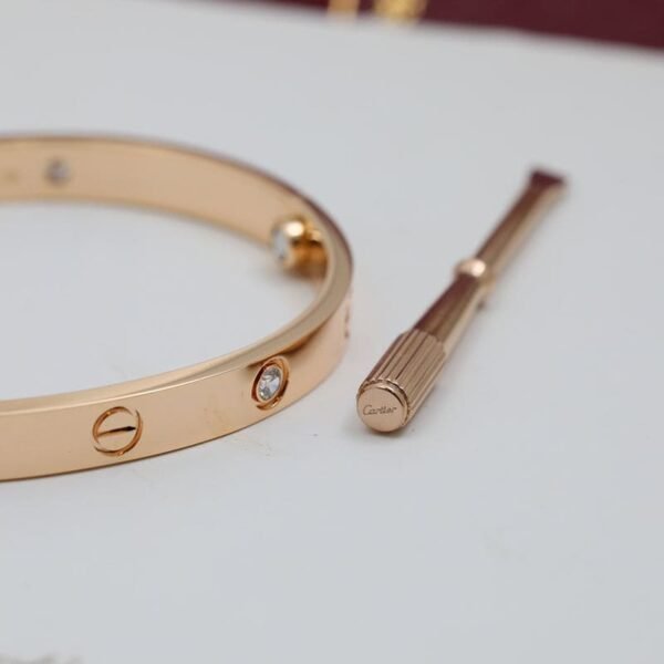18K Rose Gold Four Diamonds Love Bracelet