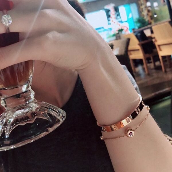 18K Rose Gold Four Diamonds Love Bracelet