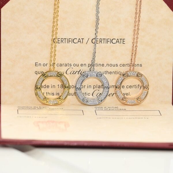 18K Love Diamond-Paved Necklace