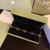 18K Vintage Alhambra Five Motifs Tiger Eye Clover Bracelet