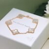 18K Vintage Alhambra Five Motifs Pearl Bracelet