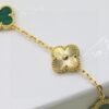 18K Vintage Alhambra Five Motifs Malachite Diamonds Clover Bracelet