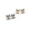 18K CC Strass Bow Stud Earrings