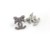 18K CC Strass Bow Stud Earrings