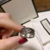 Double G Aged Sterling Silver Interlocking G Flower Ring