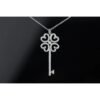 18K T Quatre Heart Key Diamond Necklace