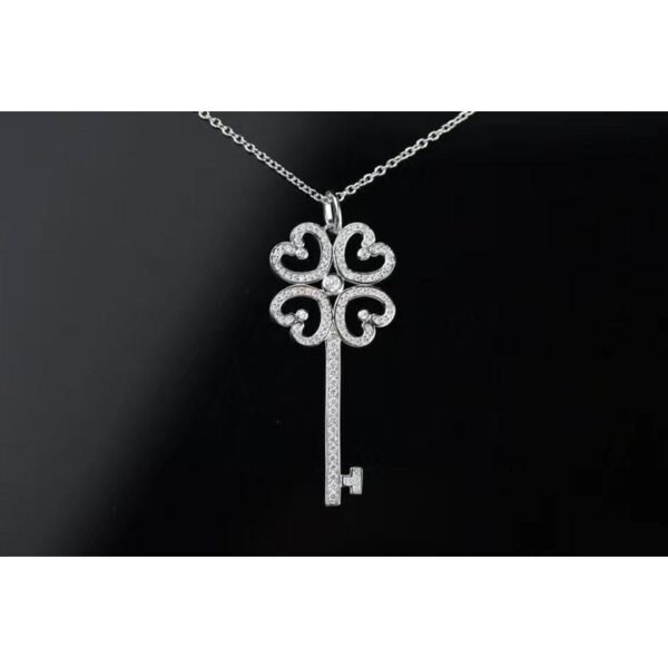 18K T Quatre Heart Key Diamond Necklace