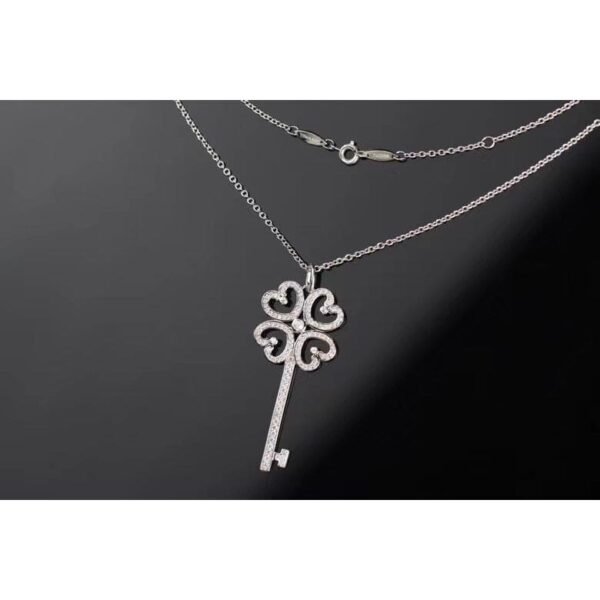 18K T Quatre Heart Key Diamond Necklace