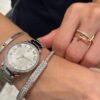 18K T Lock Bangle Full Pav¨¦ Diamonds Bracelet