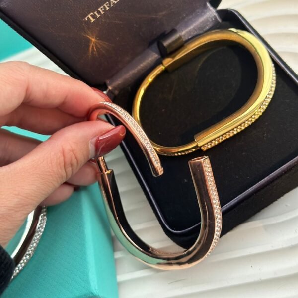 18K T Lock Bangle Full Pav¨¦ Diamonds Bracelet