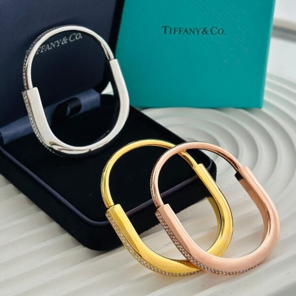 18K T Lock Bangle Full Pav¨¦ Diamonds Bracelet
