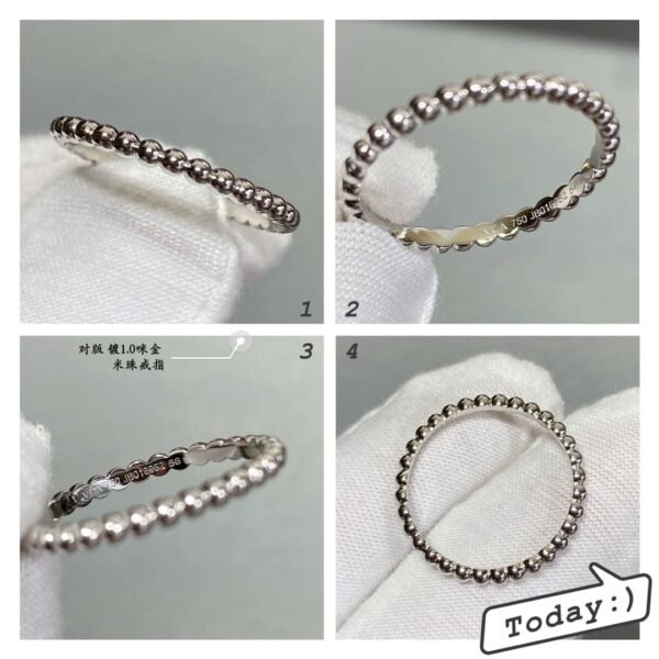 18K White Gold Perl¨¦e Pearls Of Gold Ring