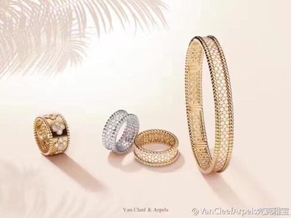 18K Yellow Gold Perl¨¦e Diamonds 3 Row Ring