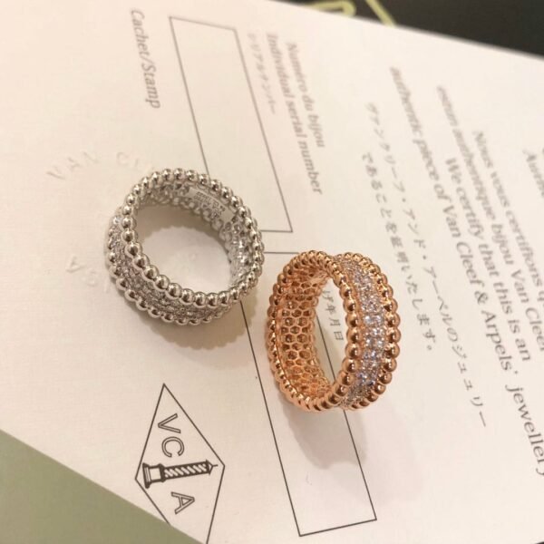 18K Rose Gold Perl¨¦e Diamonds 3 Row Ring