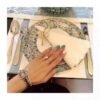 18K T Bow Charm Bead Bracelet