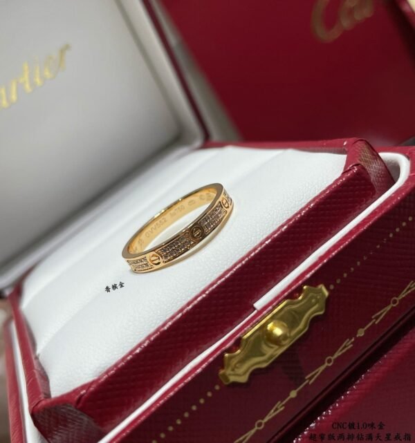 18K Love Diamond-Paved 3mm Ring