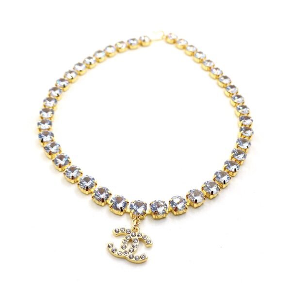 18K CC Crystals Chain Necklace