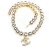 18K CC Crystals Chain Necklace