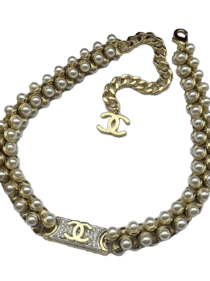 18K CC Pearls Chain Necklace