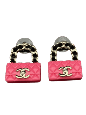 18K Classic Pink CC Bag Earrings