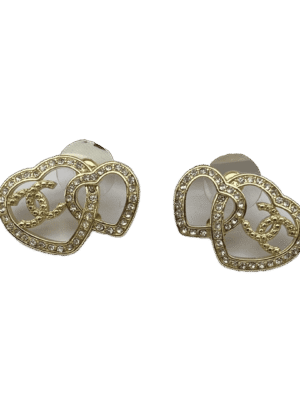 18K CC Heart Diamonds Earrings